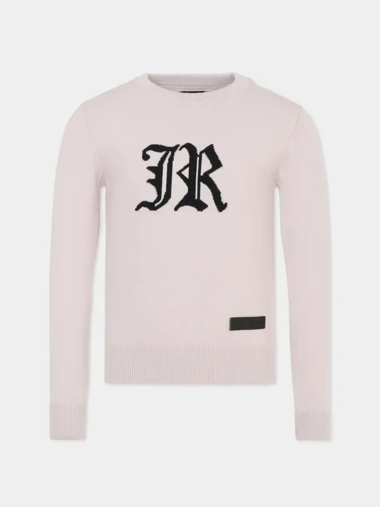 maglia lilla bambina in misto cotone logo a contrasto