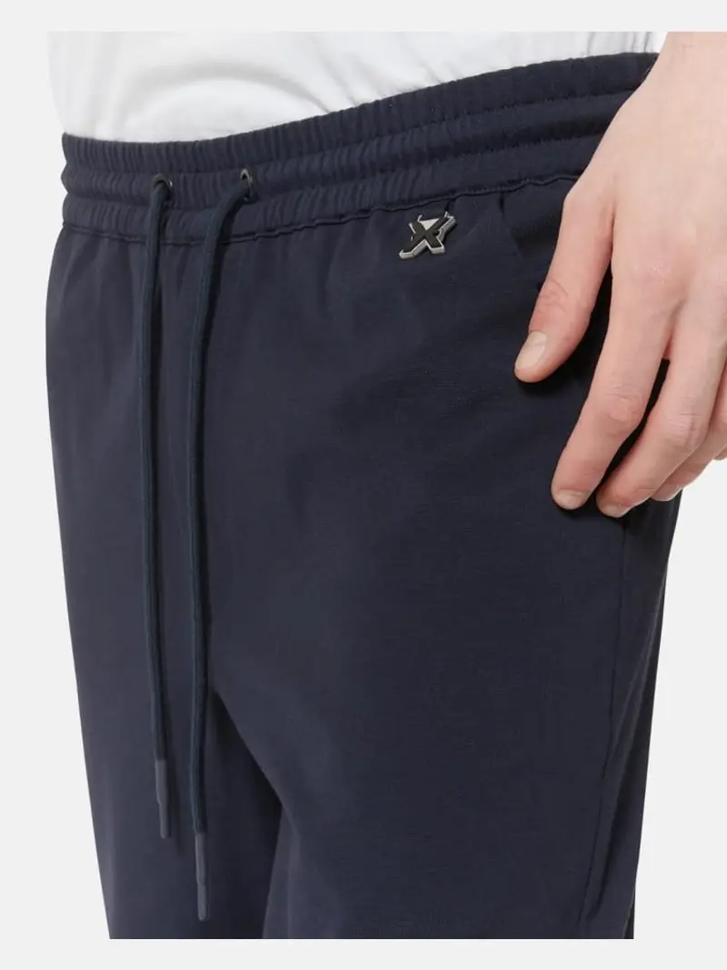 Richmond pantalone blu navy uomo in cotone mini logo in vita miniatura 3