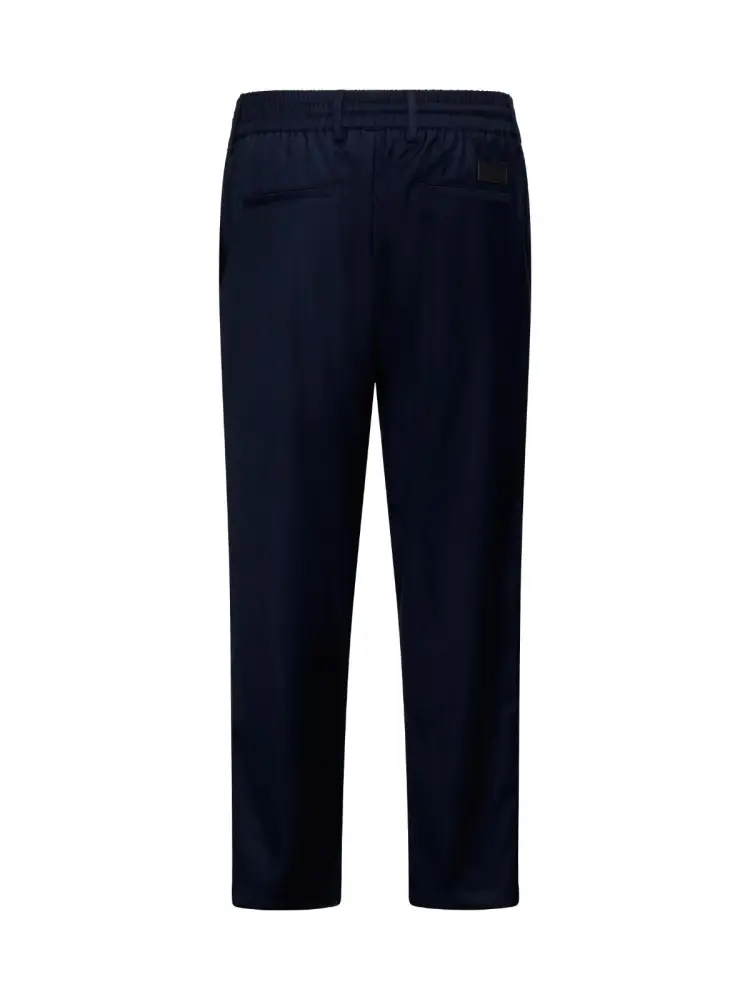 pantalone blu navy uomo in misto viscosa patch logo sul retro miniatura 3