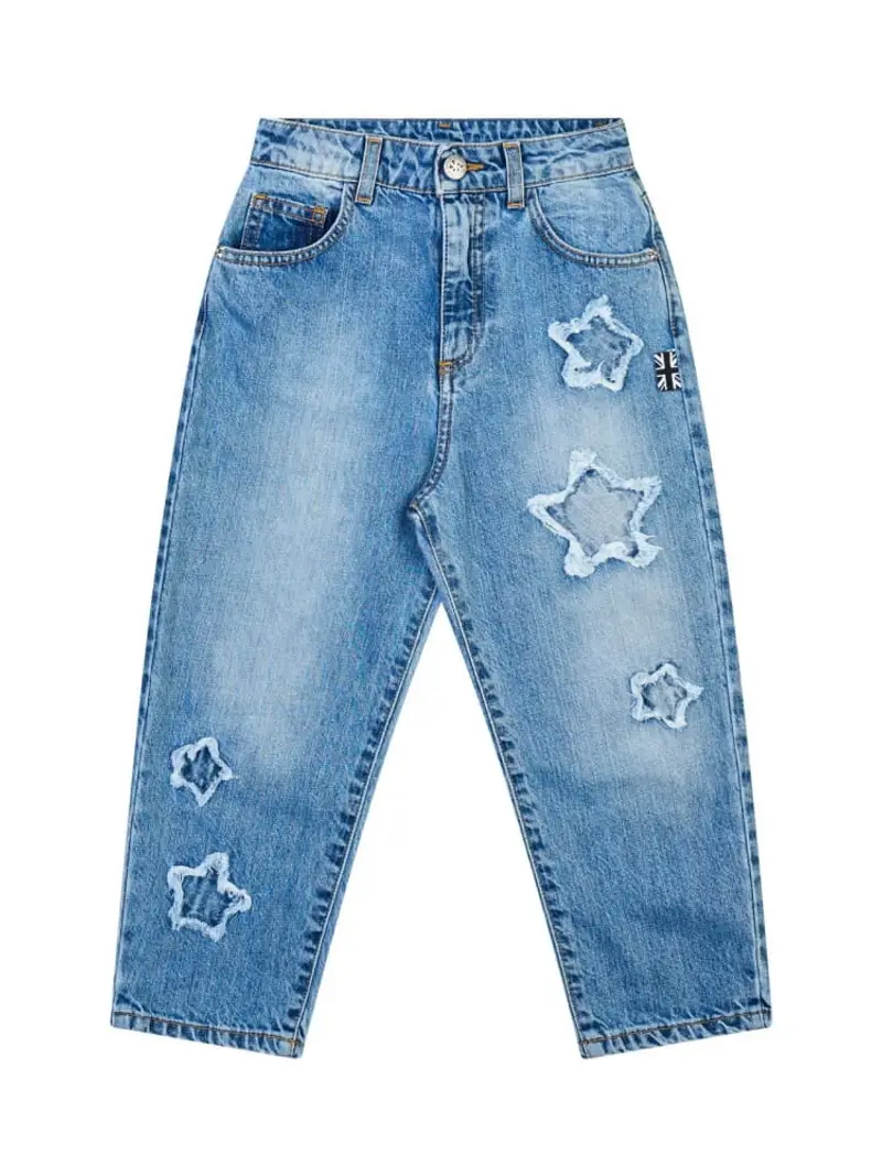 Richmond pantalone in denim bambina con dettagli stelle in rilievo
