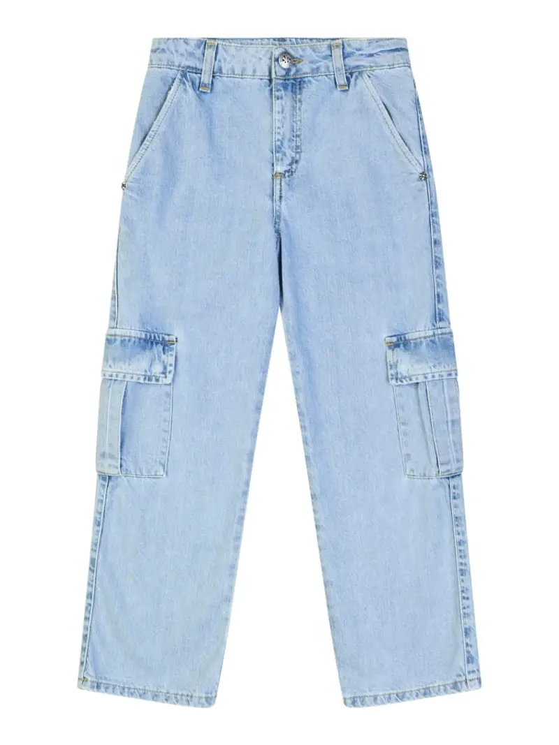 Richmond pantalone in denim bambino chiaro cargo patch logo sul retro