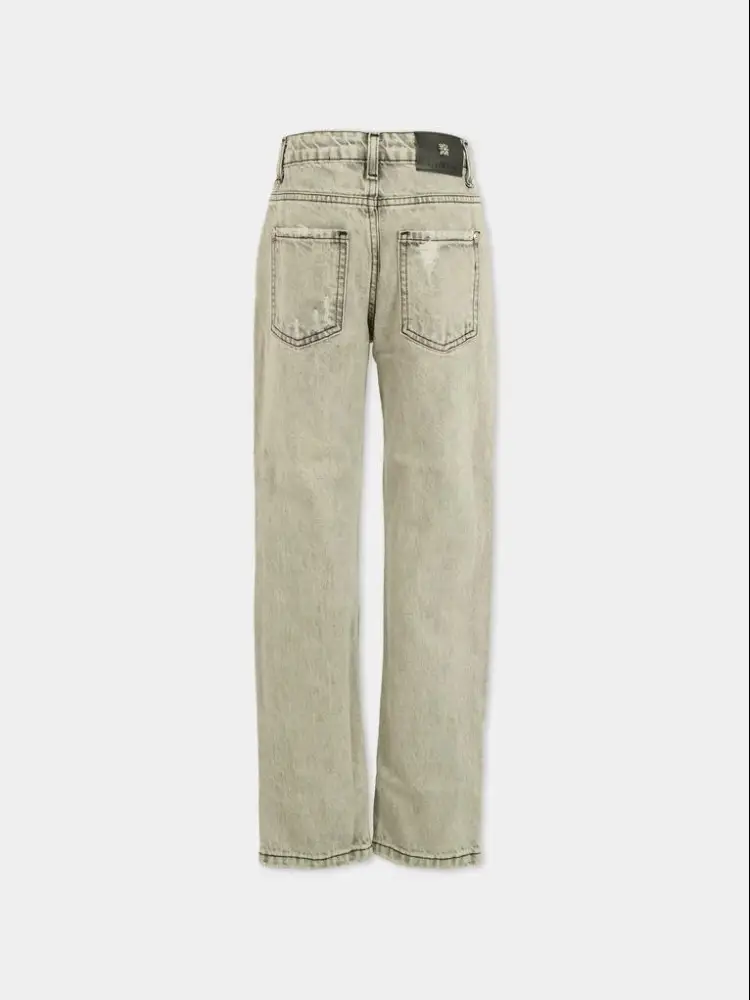 pantalone in denim grigio bambino patch logo sul retro miniatura 2