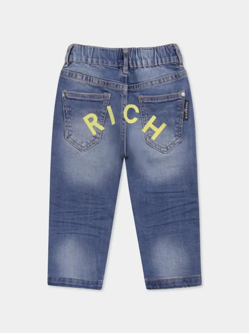 Richmond pantalone in denim neonato regular maxi logo sul retro miniatura 2