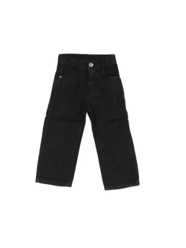 pantalone in denim nero bambino maxi logo sul retro