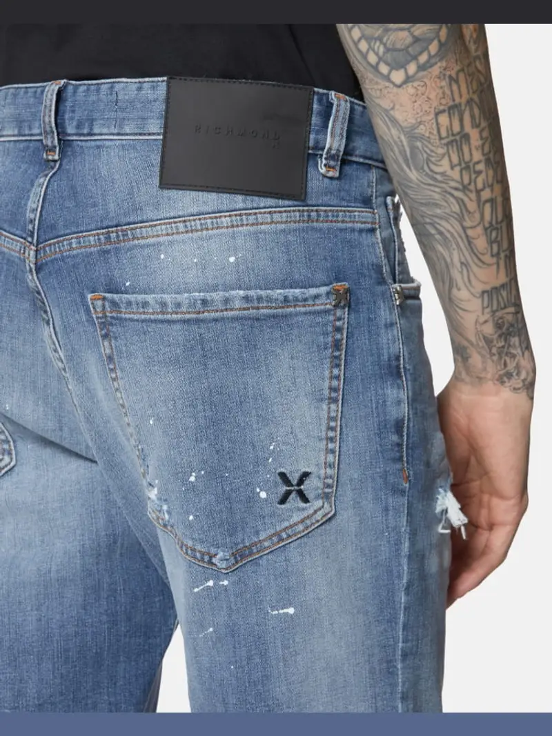 Richmond pantalone in denim uomo medium regular fit patch logo sul retro miniatura 2