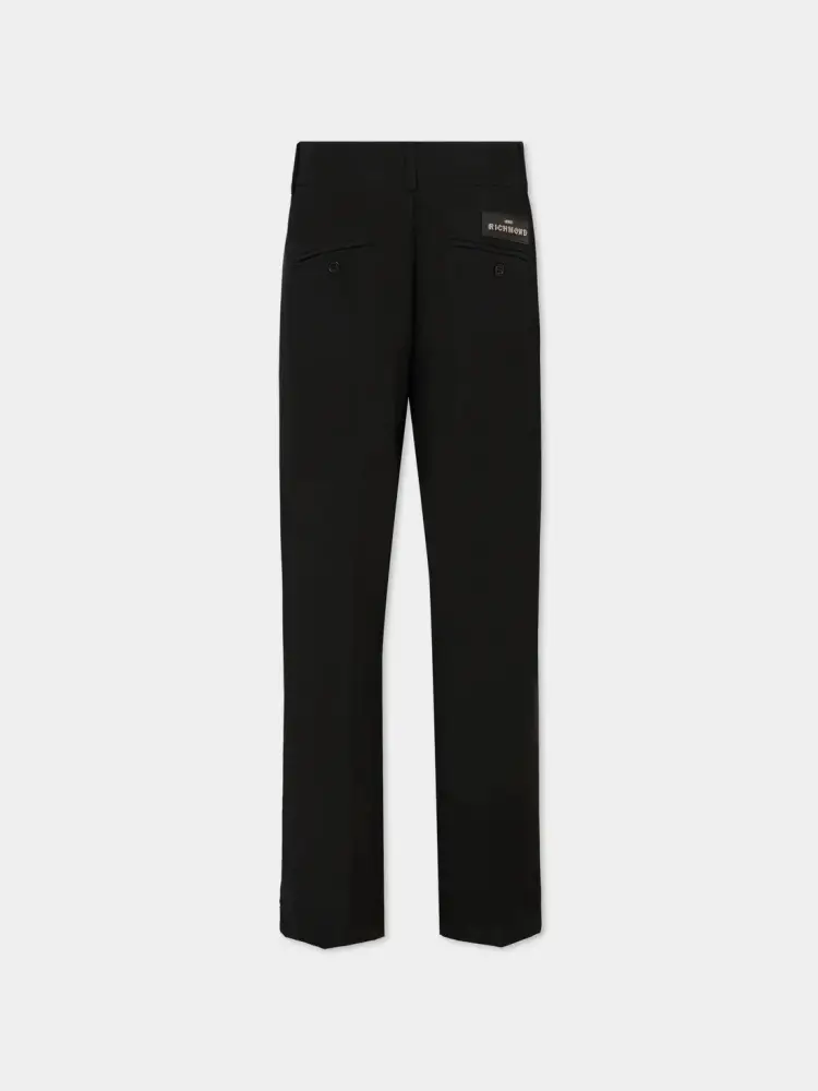 pantalone nero bambino classico patch logo sul retro miniatura 2