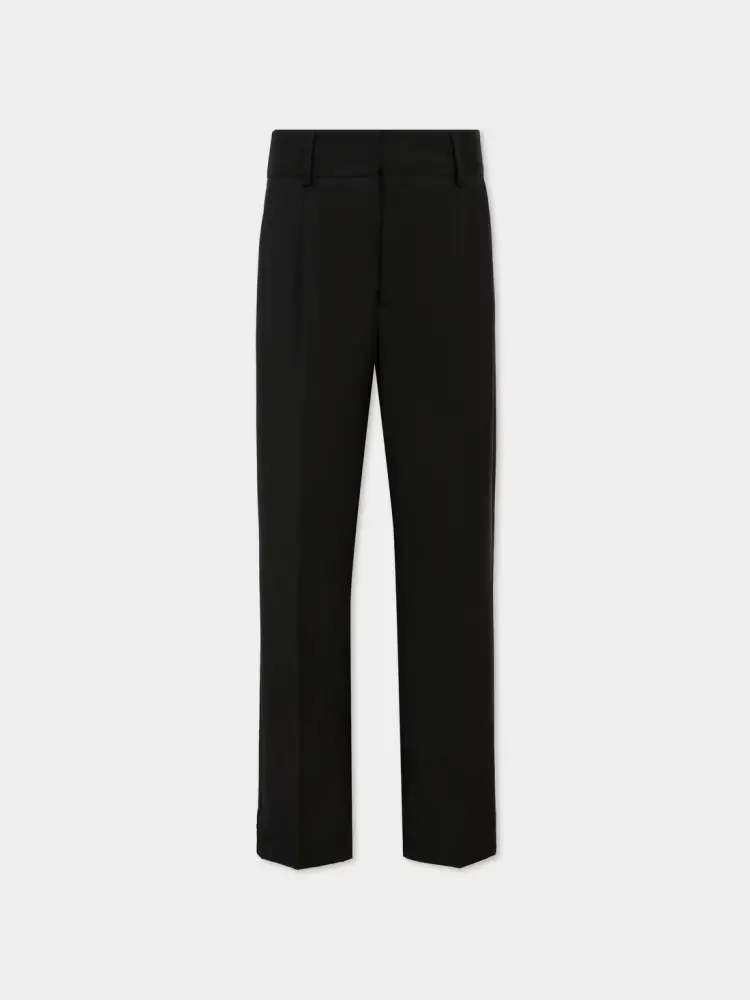 pantalone nero bambino classico patch logo sul retro