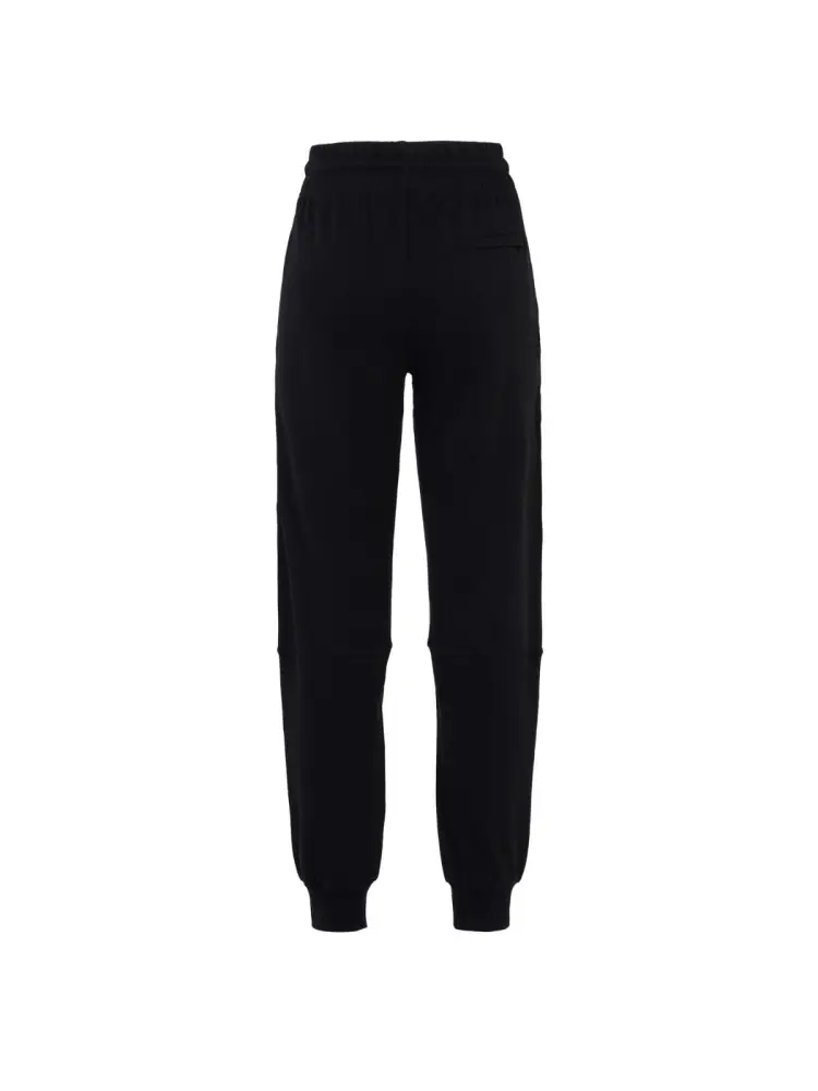 pantalone nero donna tuta in cotone mini logo a contrasto miniatura 3