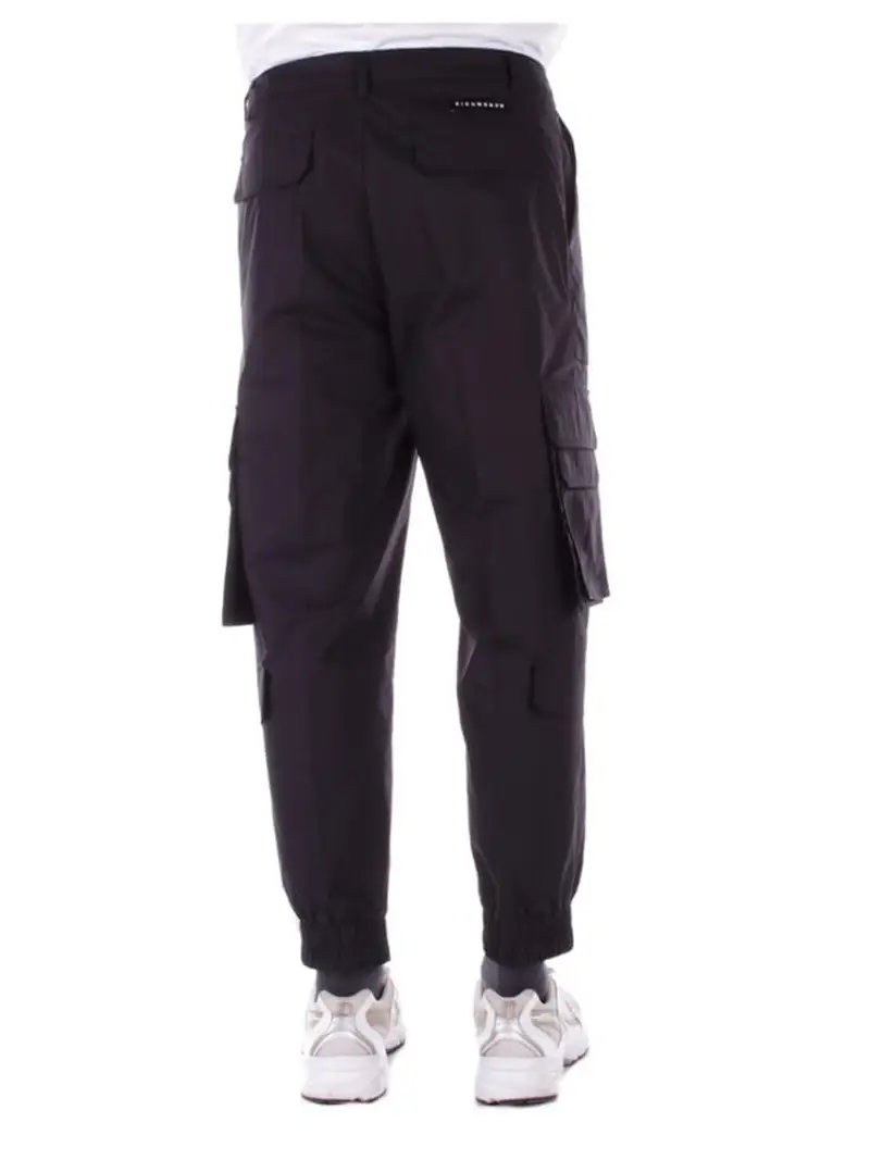 Richmond pantalone nero uomo cargo in cotone mini logo sul cinto miniatura 2