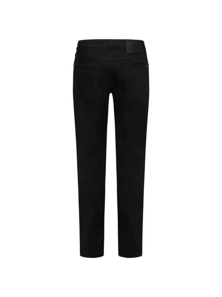 pantalone nero uomo in denim patch logo sul retro miniatura 2