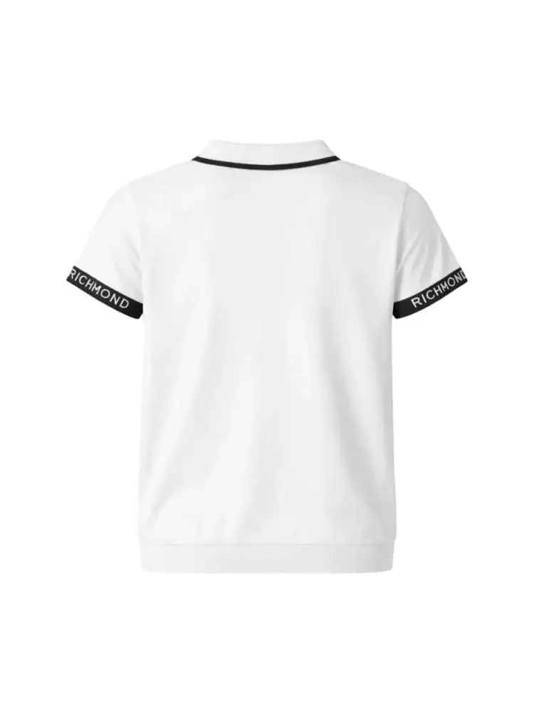 polo bianca bambino logo lettering miniatura 2