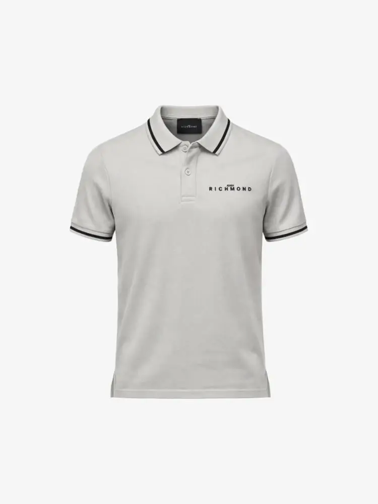 polo grigio ghiaccio bambino logo lettering