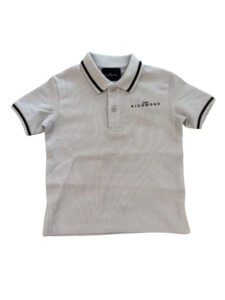 polo grigio ghiaccio neonato mini logo
