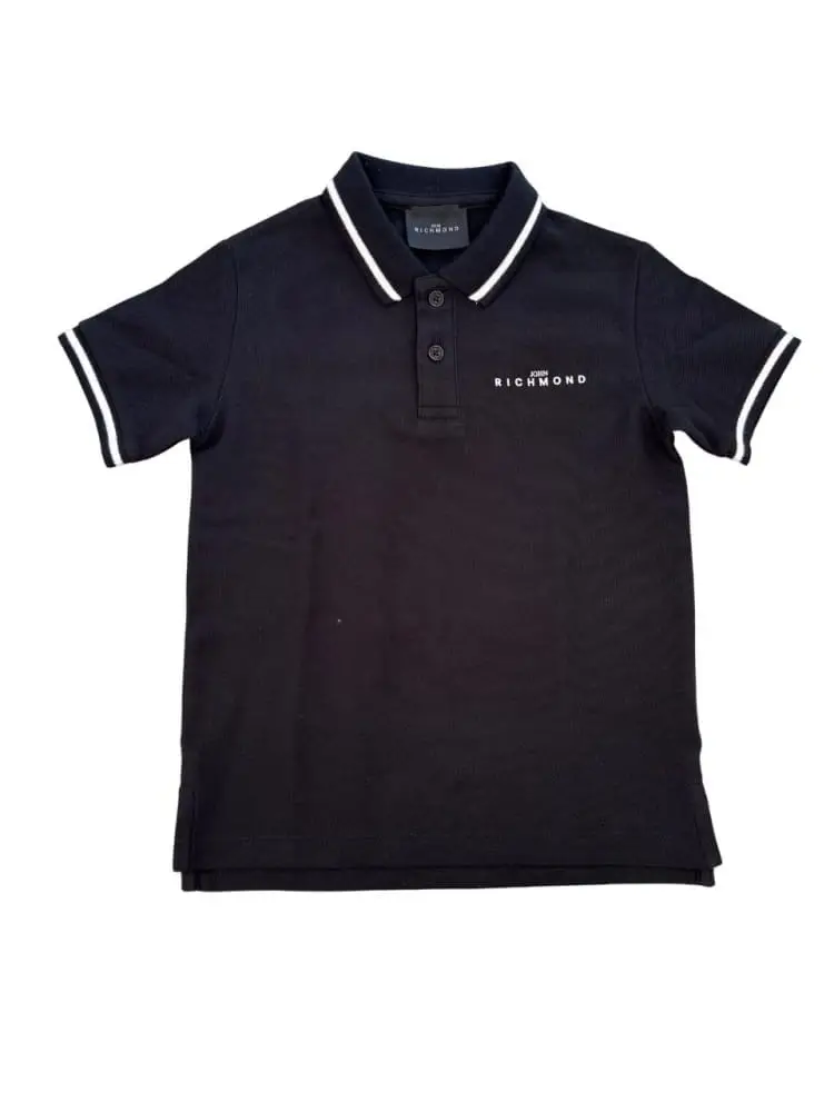 polo nera bambino mini logo
