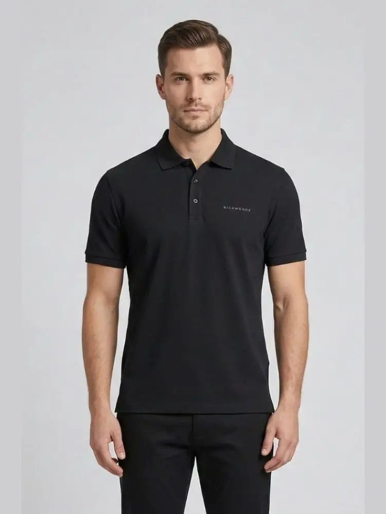 polo nera uomo mini logo