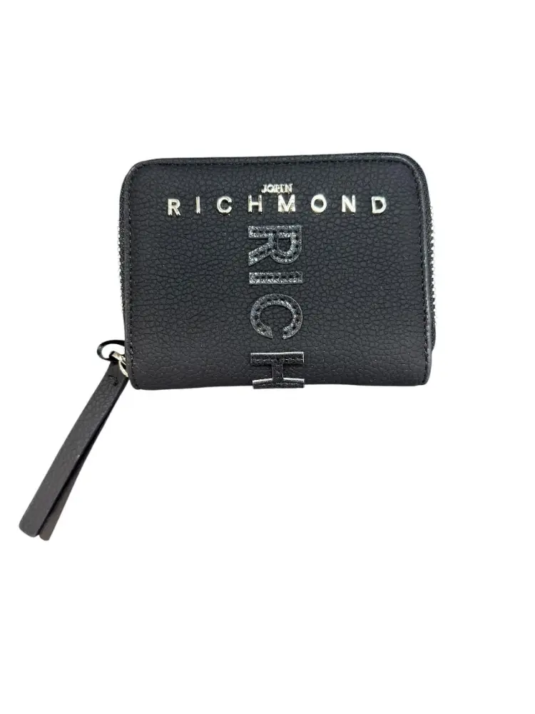 portafoglio nero donna logo sul davanti