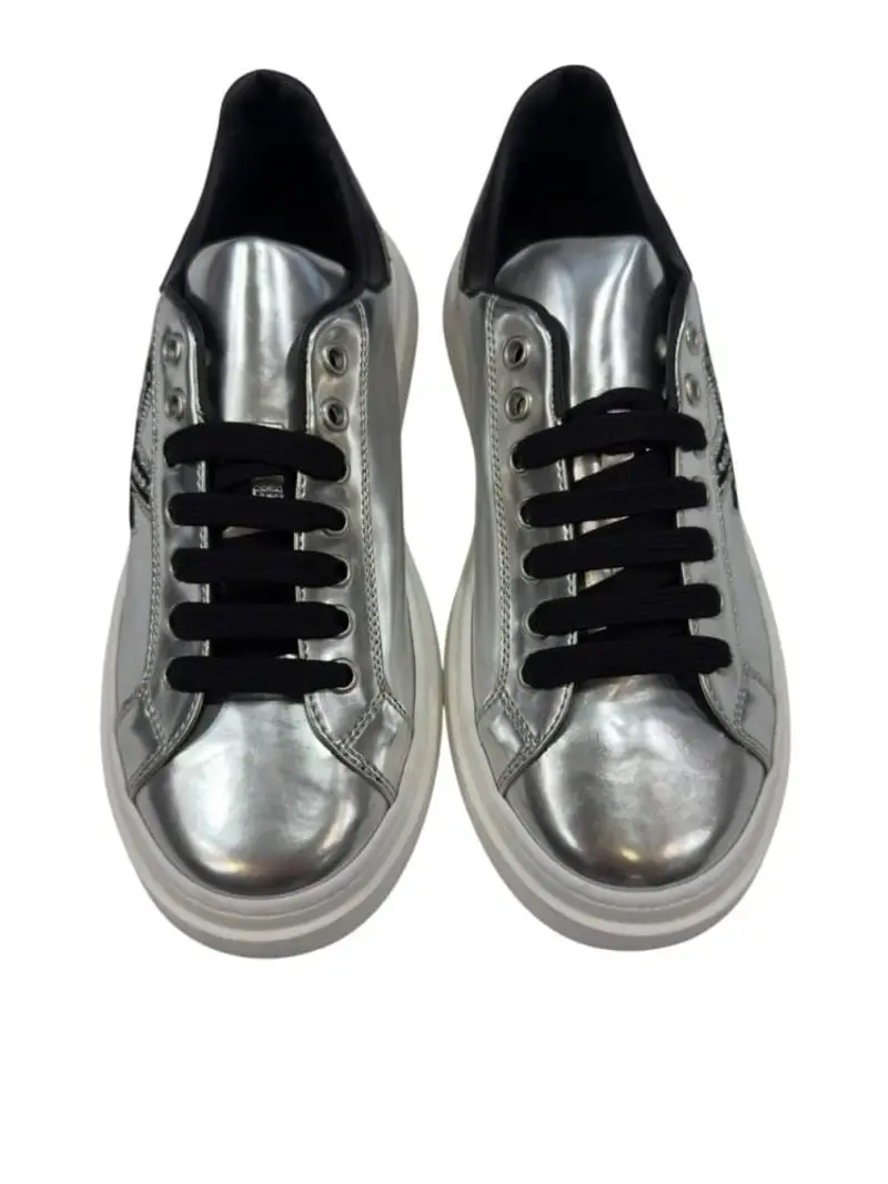 Richmond scarpe argento donna in ecopelle logo con strass sul lato miniatura 3