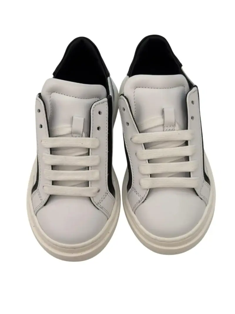 Richmond scarpe bianche bambino in ecopelle logo sul lato a contrasto miniatura 3