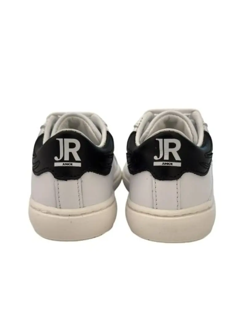 Richmond scarpe bianche bambino in ecopelle logo sul lato a contrasto miniatura 2