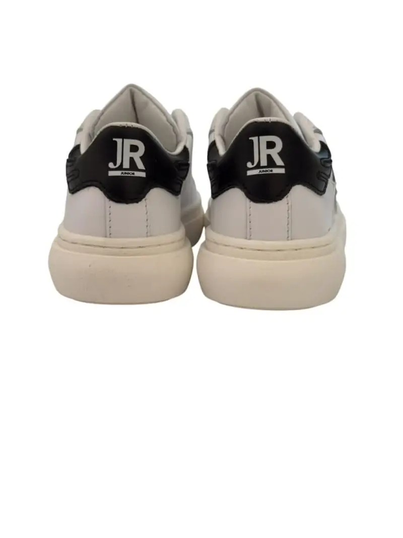 Richmond scarpe bianche bambino in ecopelle logo sul lato a contrasto miniatura 2