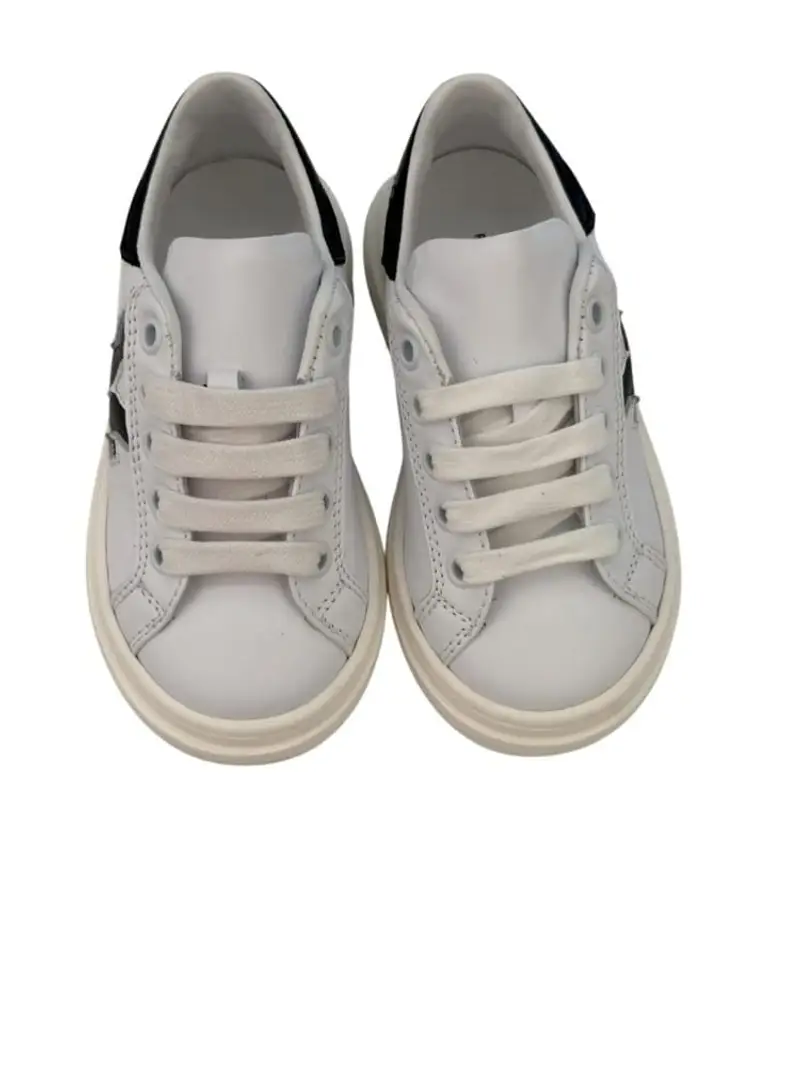 Richmond scarpe bianche bambino in ecopelle logo sul lato a contrasto miniatura 3