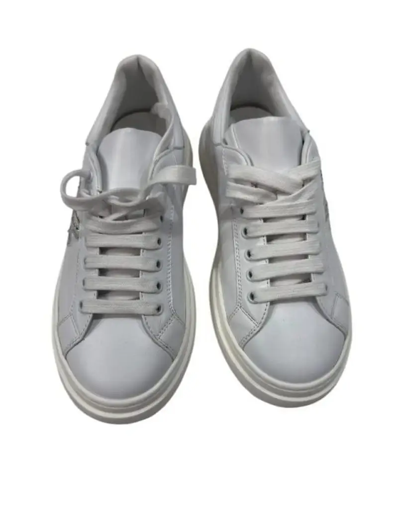 Richmond scarpe bianche donna in ecopelle logo con strass sul lato miniatura 3