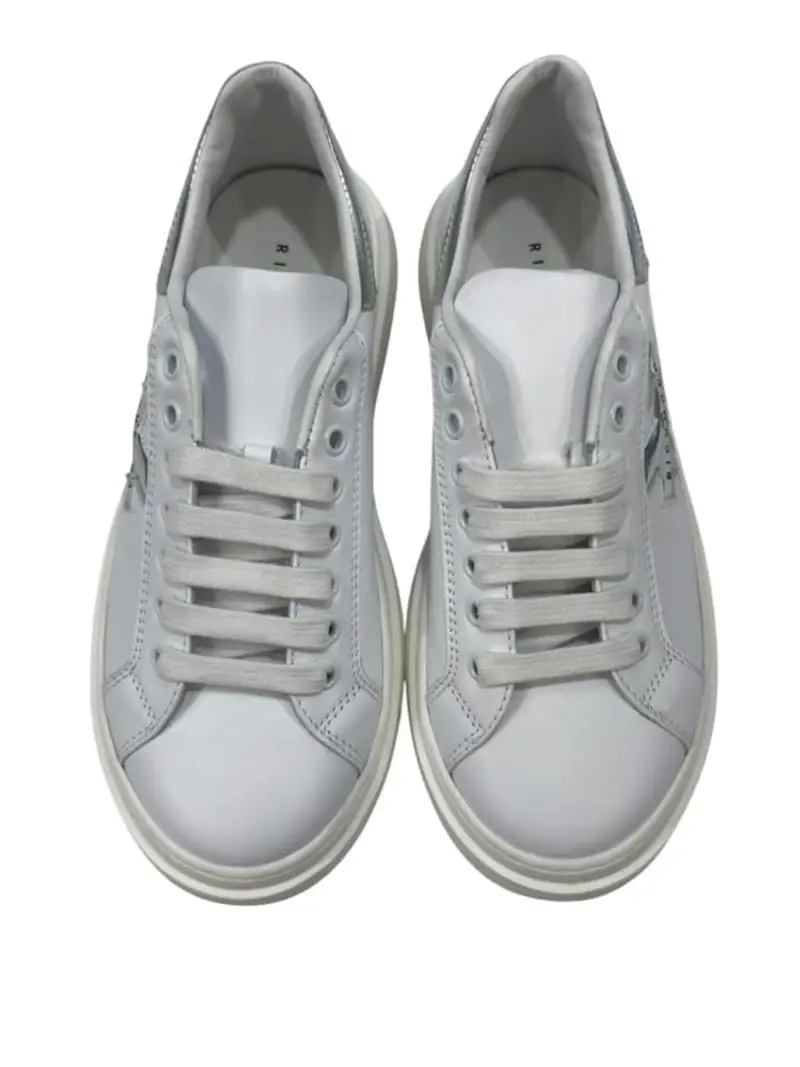 Richmond scarpe bianche donna in ecopelle logo in lamina argento sul lato miniatura 3