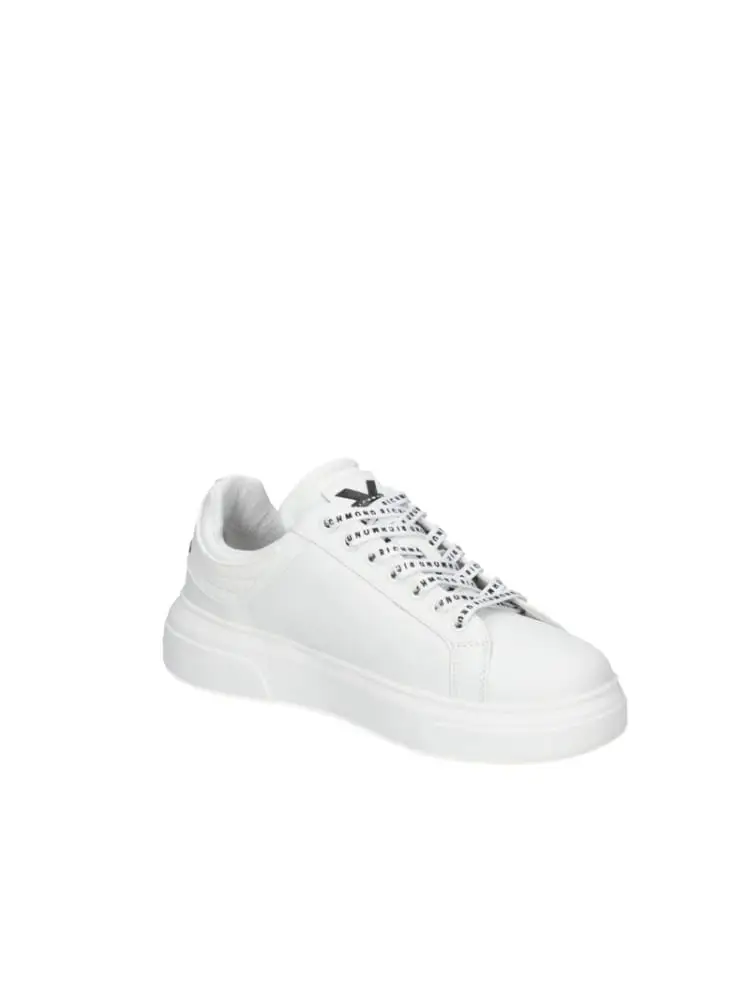 scarpe bianche uomo in pelle dettagli logo a contrasto miniatura 2