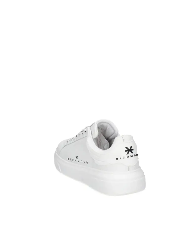 scarpe bianche uomo in pelle dettagli logo a contrasto miniatura 3