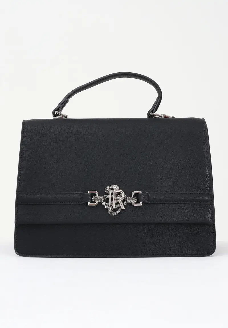 Shopper a mano nera da donna con logo