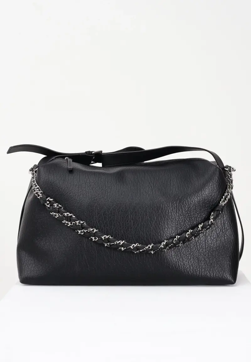 Shopper nera da donna con logo