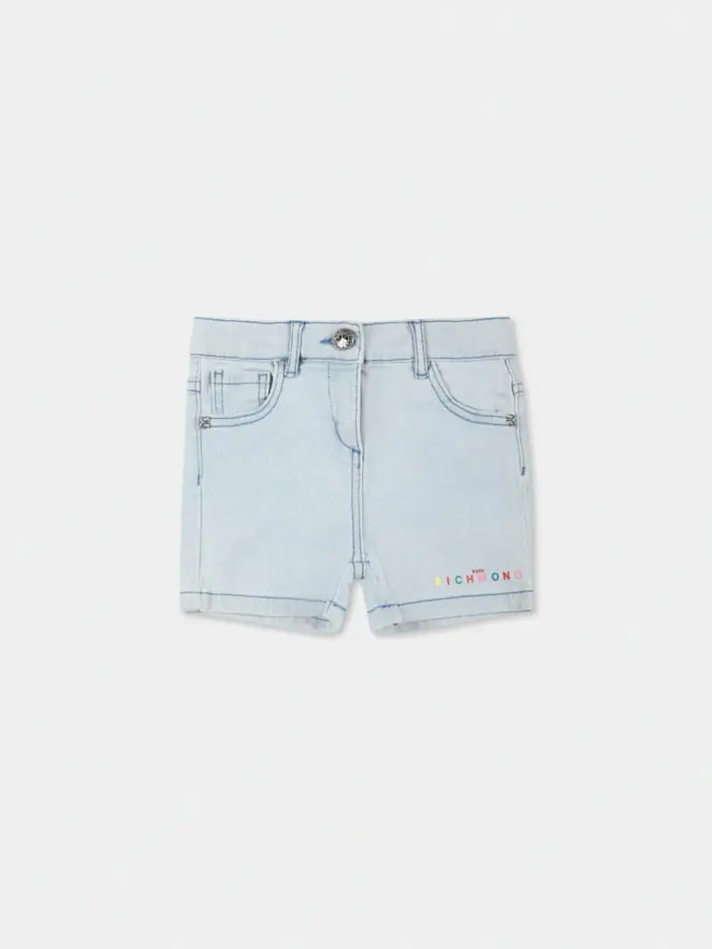 Richmond shorts in denim neonata logo multicolor sul retro