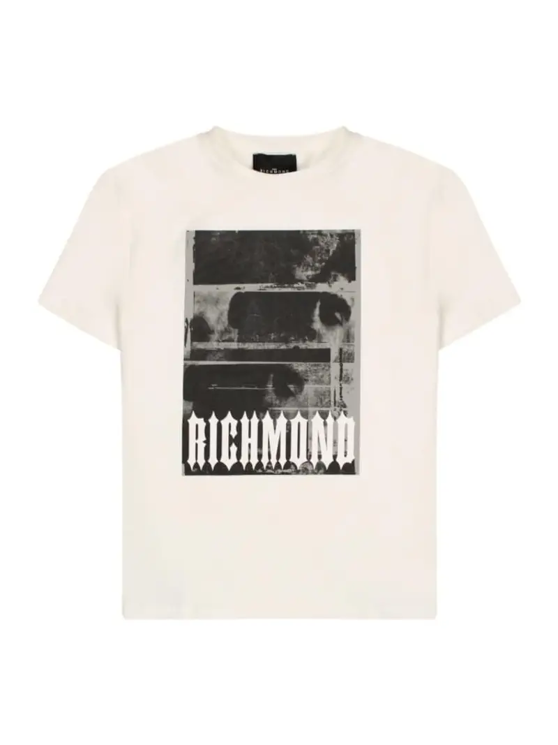 Richmond tshirt bianca bambino in cotone maxi stampa sul davanti