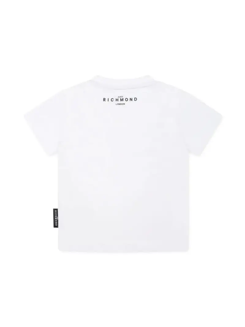 Richmond tshirt bianca neonato in cotone logo sul davanti miniatura 2
