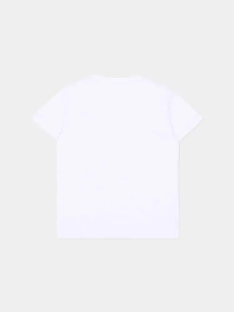 tshirt bianca neonato logo lettering miniatura 2