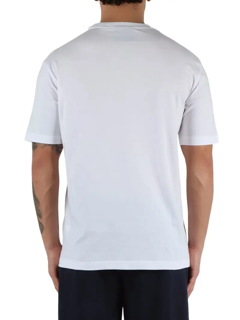 Richmond tshirt bianca uomo in cotone logo ricamato sul petto a contrasto miniatura 2