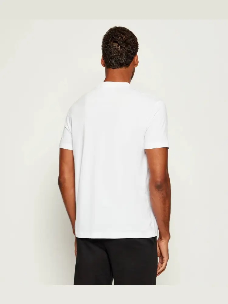 tshirt bianca uomo in cotone logo ricamato sul petto miniatura 3