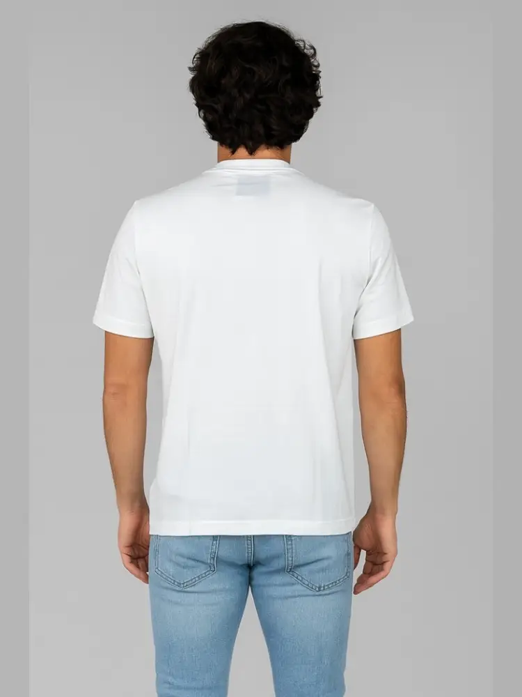tshirt bianca uomo in cotone logo sul davanti miniatura 2