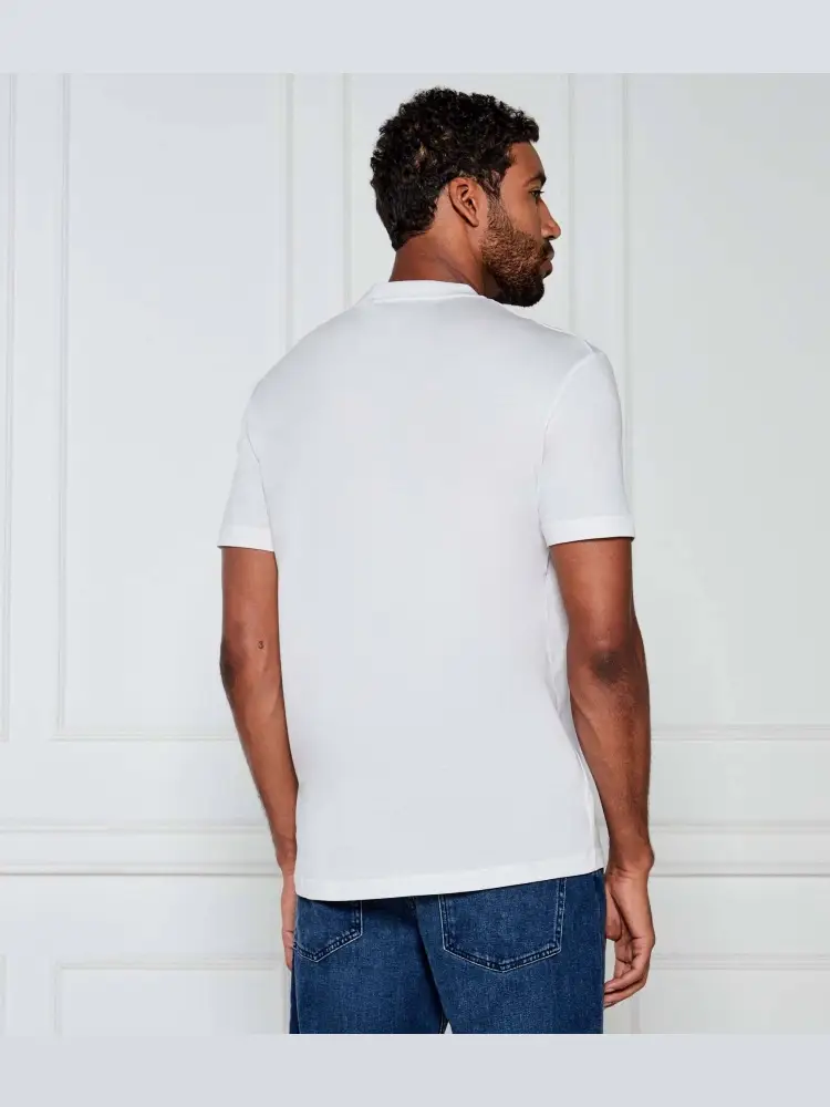 tshirt bianca uomo in cotone mini logo a contrasto miniatura 2