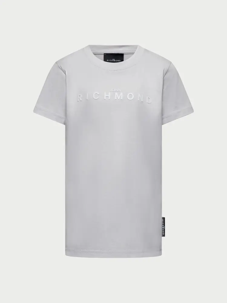 tshirt grigia bambino logo sul davanti