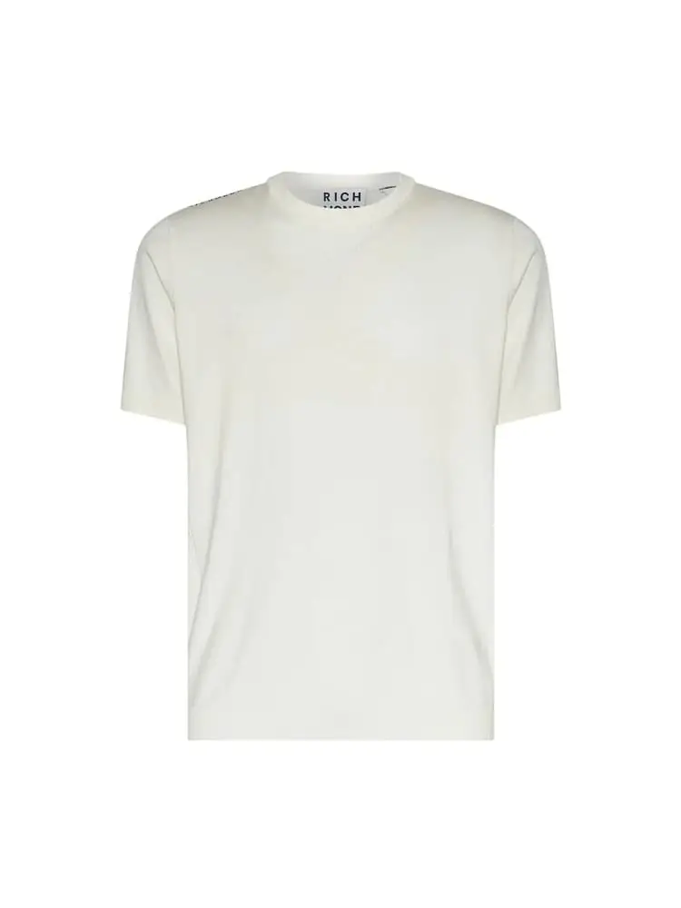 tshirt in maglia bianca uomo mini logo