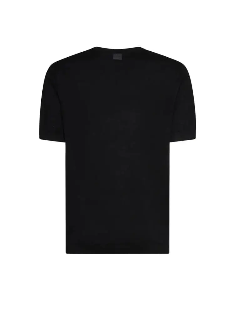 tshirt in maglia nera uomo mini logo miniatura 2