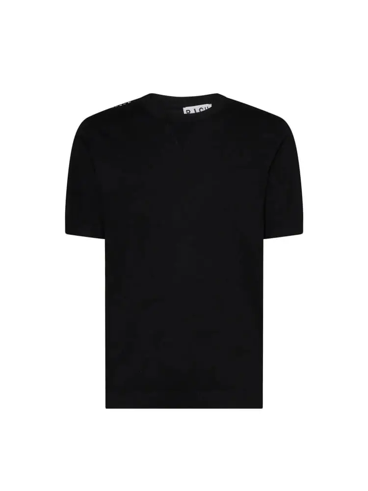 tshirt in maglia nera uomo mini logo