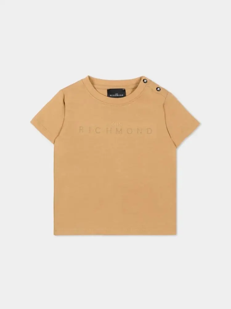 tshirt marrone neonato logo sul davanti