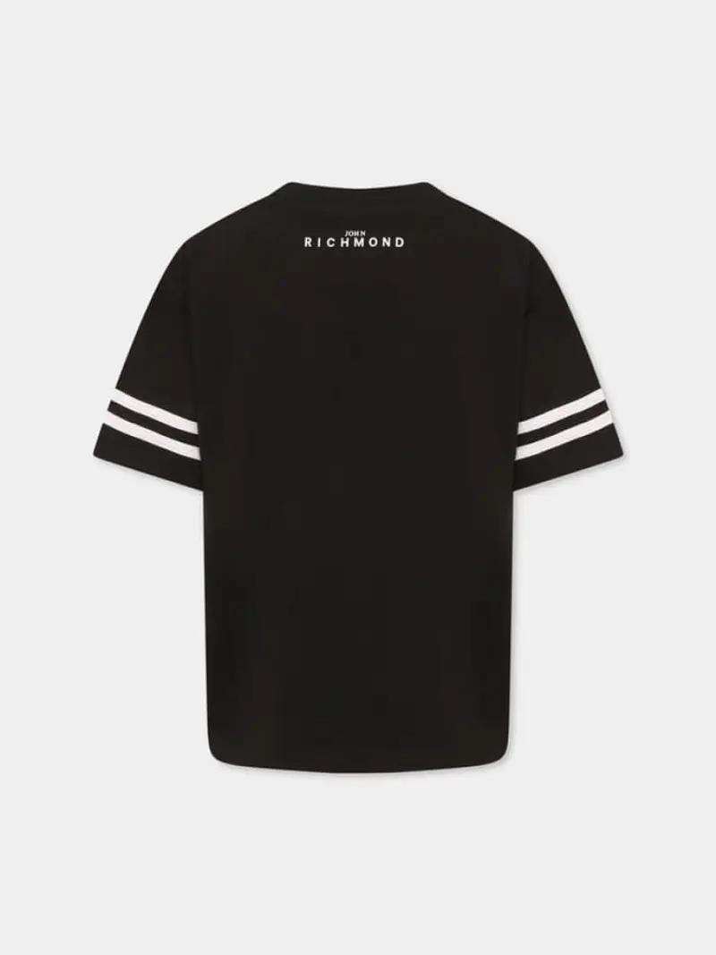 Richmond tshirt nera bambino in cotone maxi logo sul davanti miniatura 2