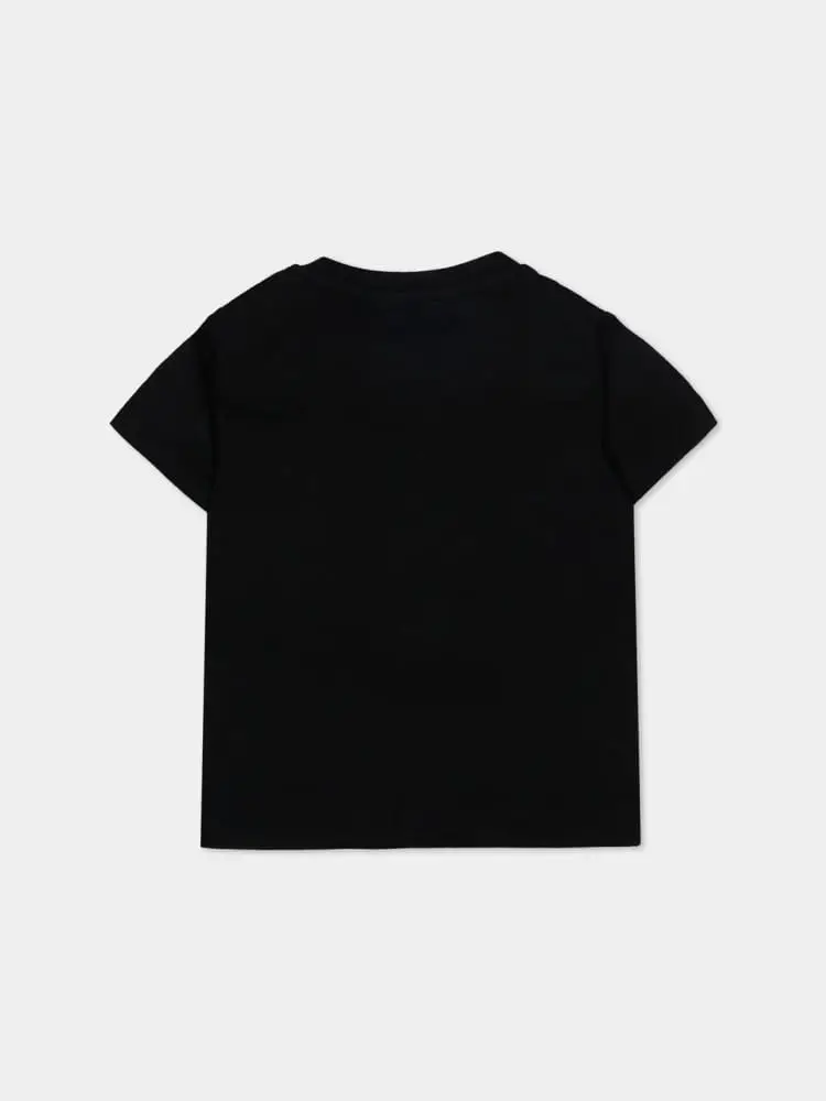 tshirt nera neonato logo lettering miniatura 2