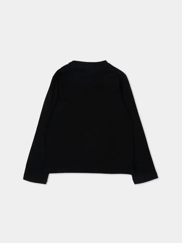 tshirt nera neonato logo lettering miniatura 2