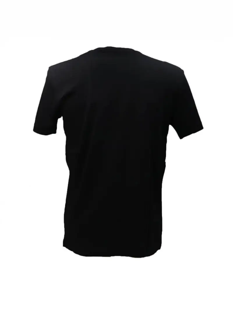 Richmond tshirt nera uomo in cotone logo ricamato sul davanti a contrasto miniatura 2