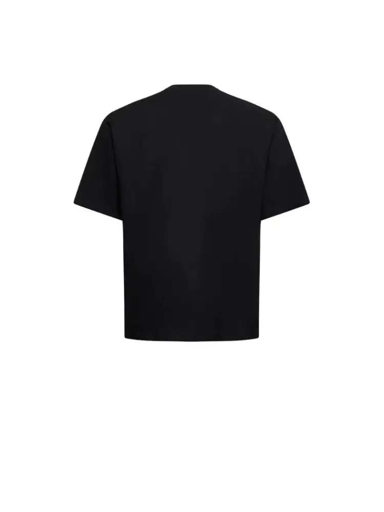 tshirt nera uomo in cotone maxi logo sul davanti miniatura 2
