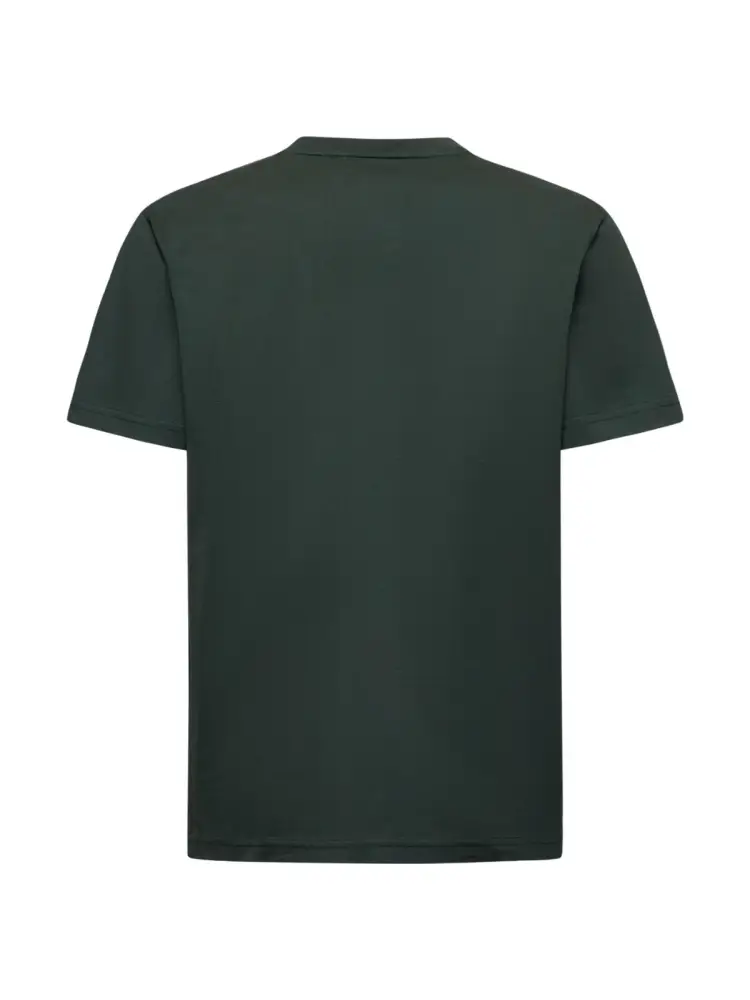 tshirt verde bosco uomo in cotone logo in rilievo sul davanti miniatura 2
